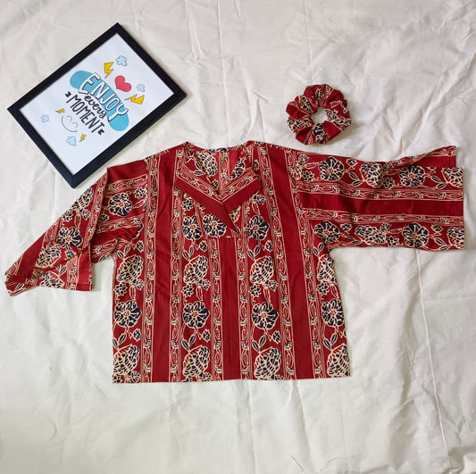 Loom & Loop Cotton Shirt with Free Scrunchie
