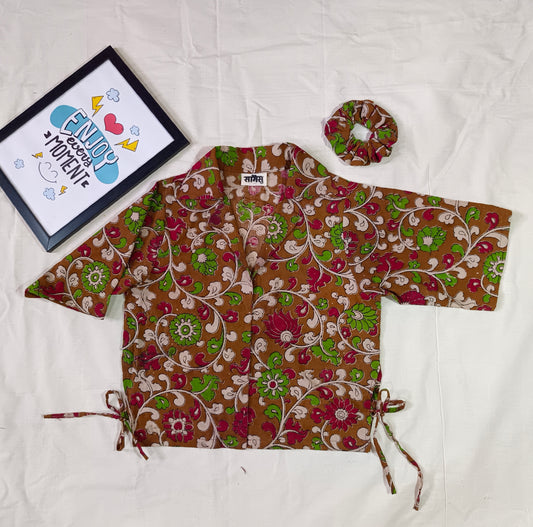 Shirt, cotton fabric, 1 scrunchie free