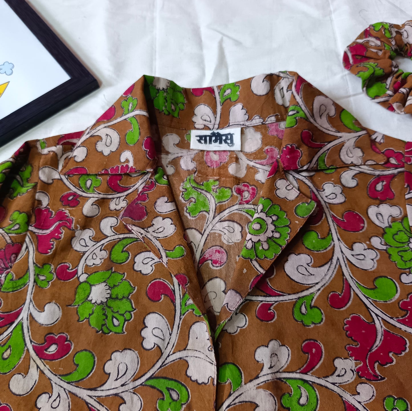 Shirt, cotton fabric, 1 scrunchie free