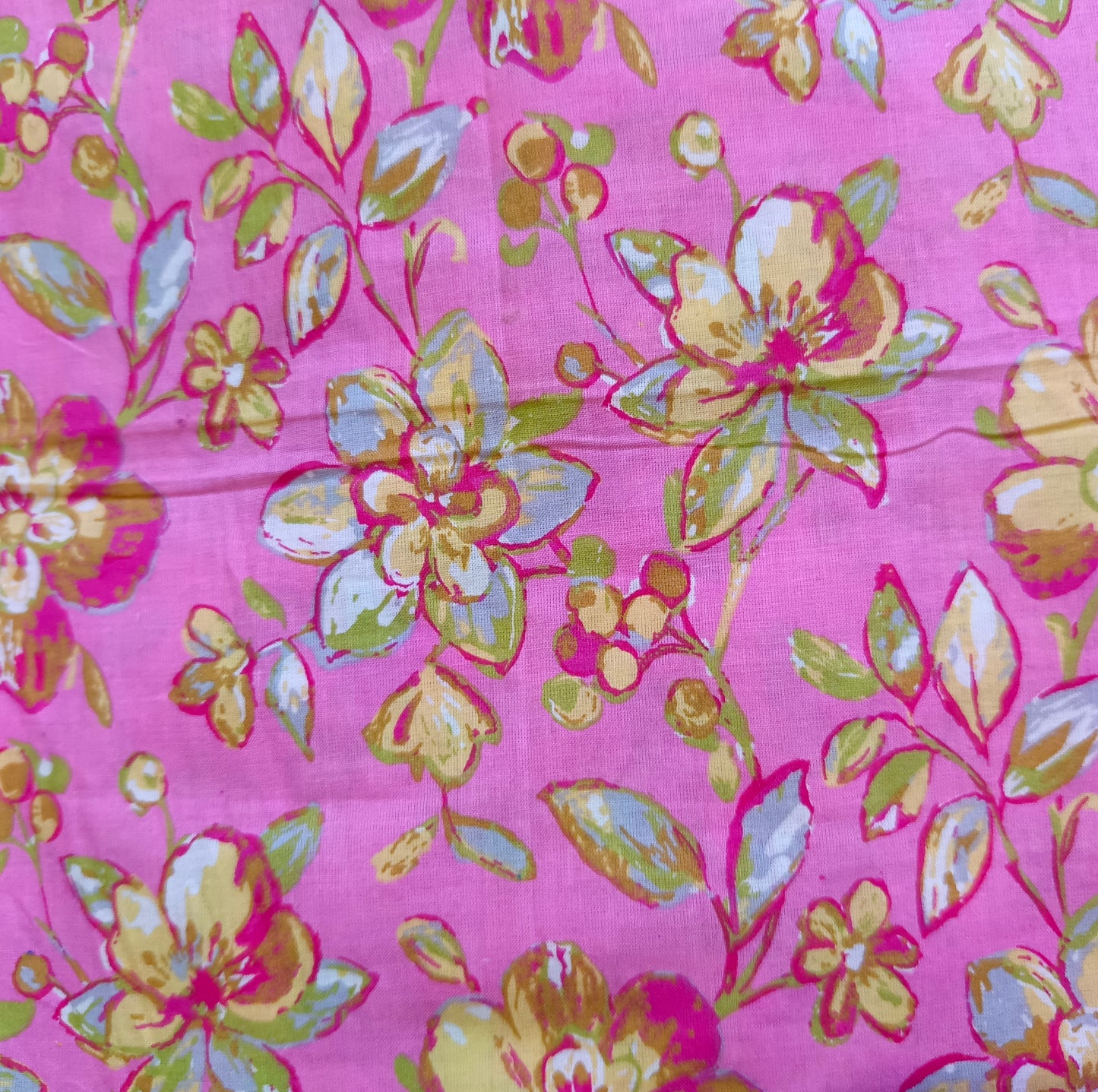 Samesu short kurti, cotton flower printed, 1 Scrunchie free.